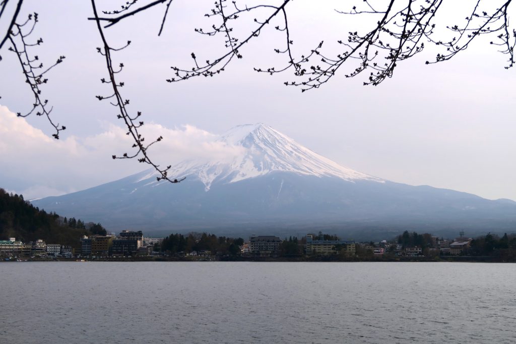Mount Fuji above Kawaguchiko Lake Japan