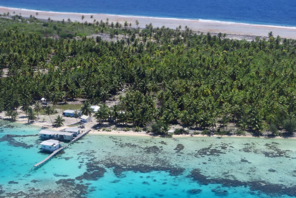 Manihi Atoll view from the sky Tuamotu French Polynesia